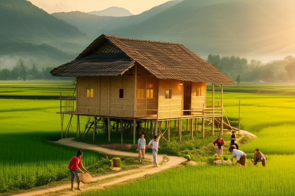 Homestay in Mai Châu, Vietnamese rice paddies
