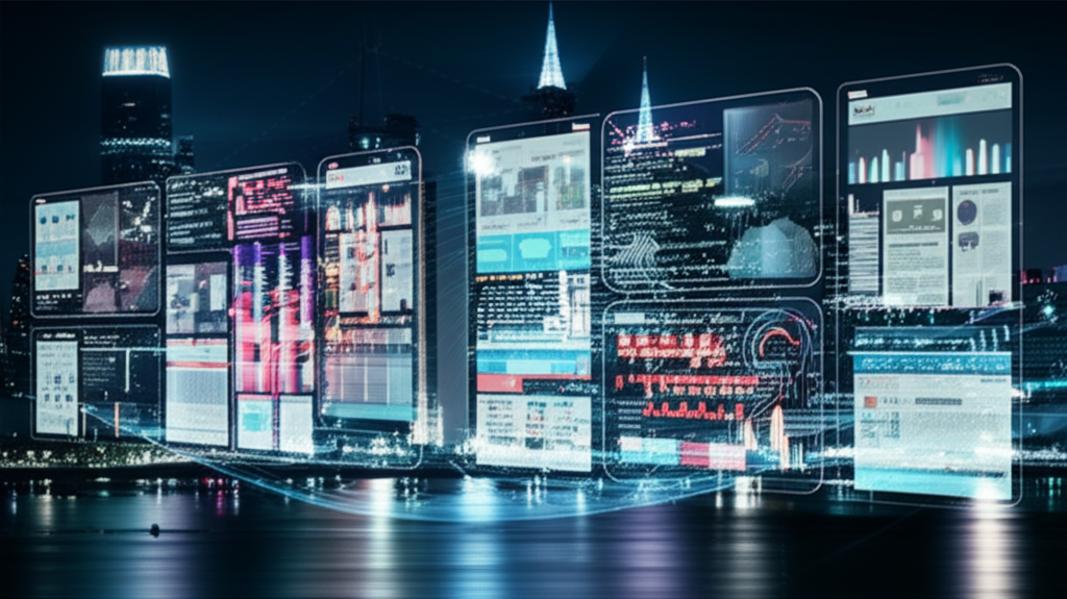 Bí quyết SEO Website AI Viết Hiệu Quả Năm 2025 1 AI SEO website optimization in future cityscape.
