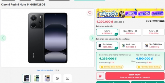 Redmi Note 14 rẻ như bèo tháng 9, màn hình, camera xịn ăn đứt cả iPhone 16 và có thể cả iPhone 17 1 Redmi Note 14 rẻ như bèo tháng 9, màn hình, camera xịn ăn đứt cả iPhone 16 và có thể cả iPhone 17