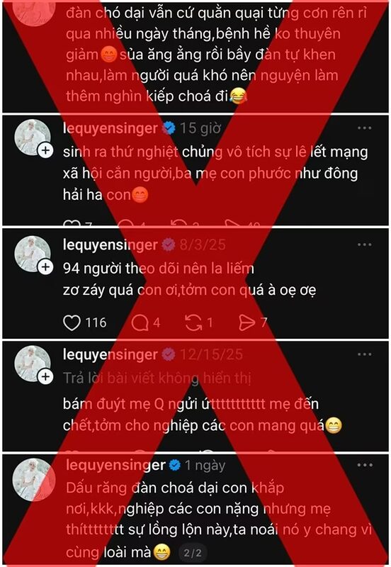 Vụ ca sĩ Lệ Quyên phát ngôn thô tục, miệt thị fan: Luật sư nói có dấu hiệu vi phạm pháp luật vu ca si le quyen phat ngon tho tuc miet thi fan luat su noi co dau hieu vi pham phap luat