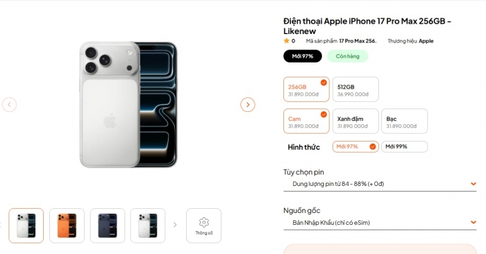 iPhone 17 Pro Max 256 cũ có hàng nhiều giữa tháng 3/2026, tiết kiệm 6 triệu so với máy mới 5 iPhone 17 Pro Max 256 cũ có hàng nhiều giữa tháng 3/2026, tiết kiệm 6 triệu so với máy mới iphone 17 pro max 256 cu co hang nhieu giua thang 3 2026 tiet kiem 6 trieu so voi may moi
